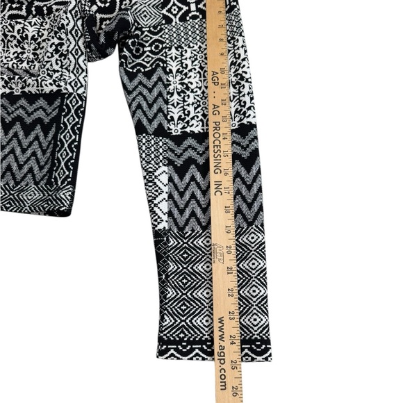 Christopher & Banks XL Black White Geometric Jacket Retrocore Preppy Layer K30 - Picture 5 of 7